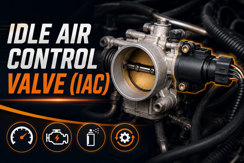 Idle Air Control Valve (IAC) guide covering symptoms, testing, cleaning, replacement, and reset.