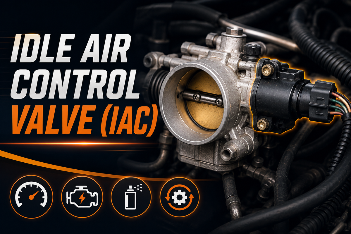 Idle Air Control Valve (IAC) guide covering symptoms, testing, cleaning, replacement, and reset.