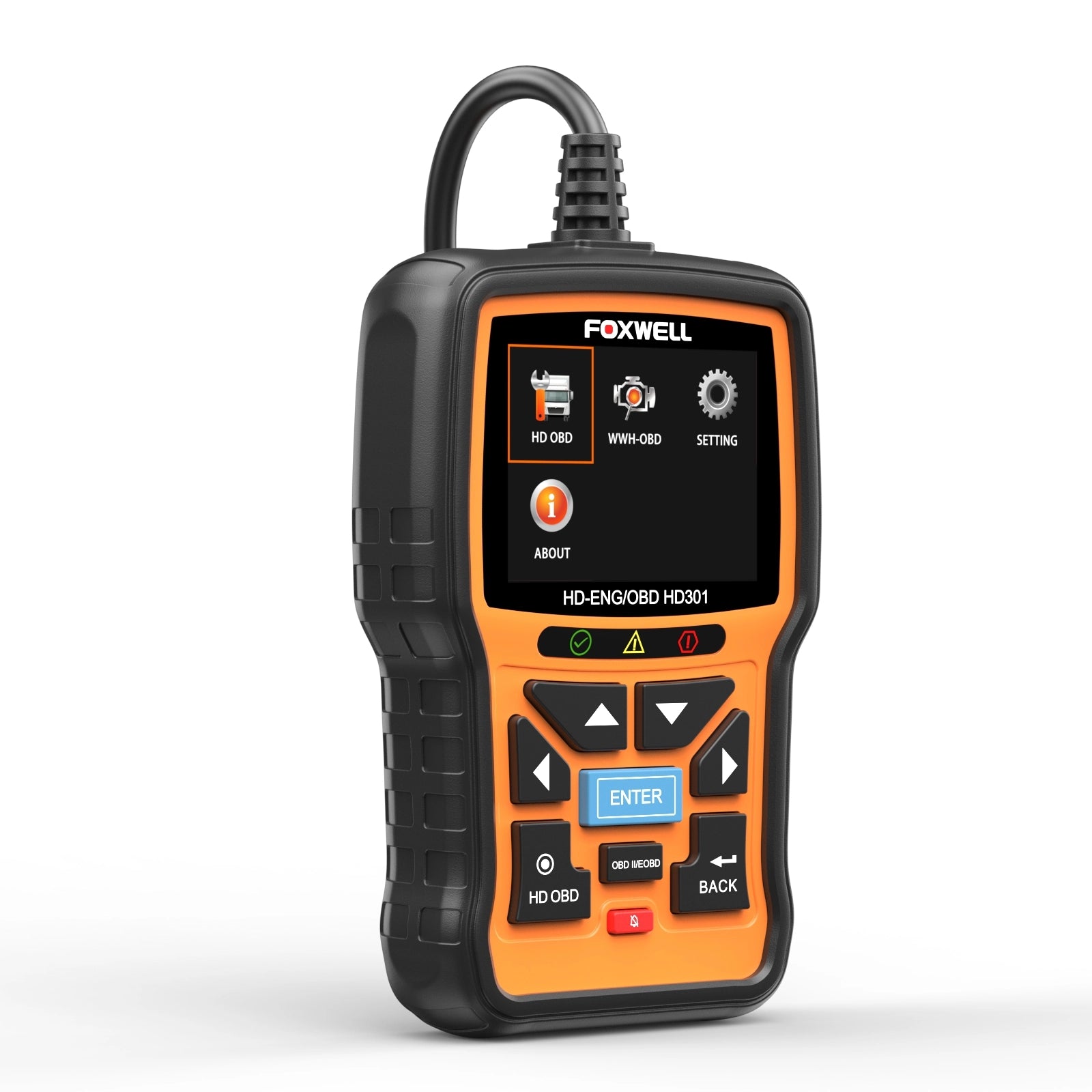 Foxwell HD301 Heavy Duty Truck Scanner with Full System Diagnostics,Built-in DTC, Live Data and HD OBD Functions