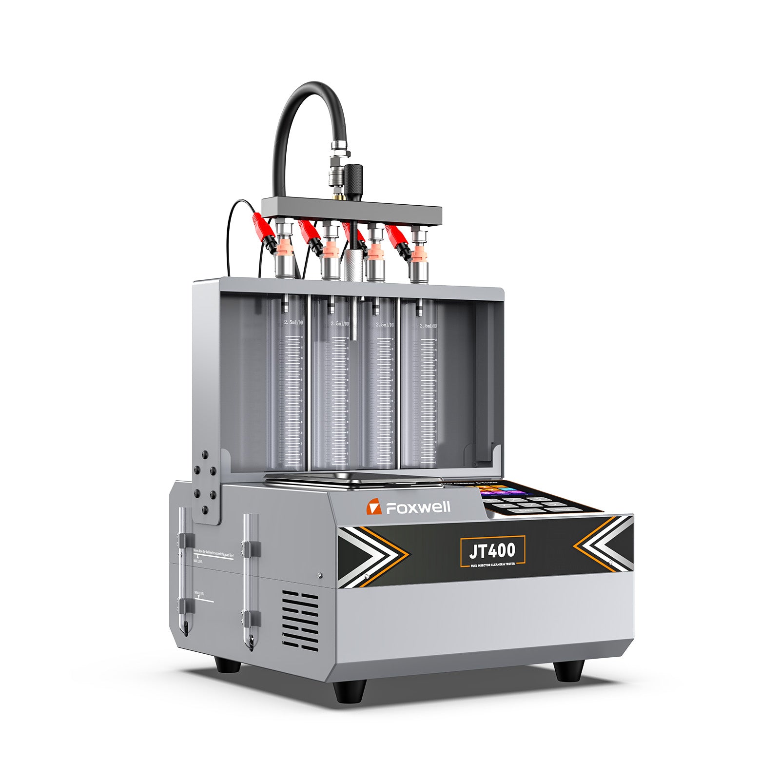 Foxwell JT400 Fuel Injector Cleaner, Ultrasonic Cleaning Machine with Heating Function 4 Cylinder for GDI, EFI, FSI Fuel Injectors