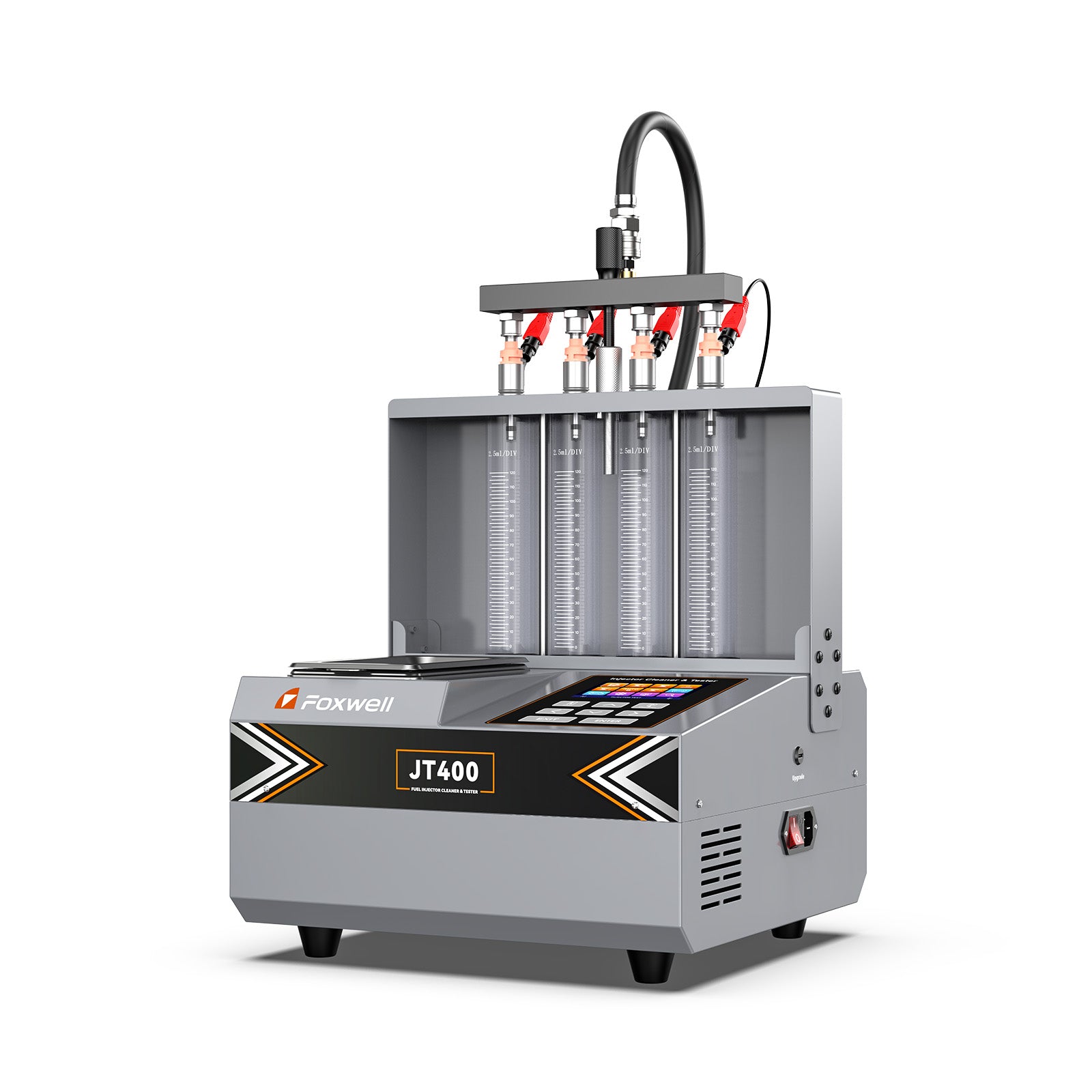 Foxwell JT400 Fuel Injector Cleaner, Ultrasonic Cleaning Machine with Heating Function 4 Cylinder for GDI, EFI, FSI Fuel Injectors