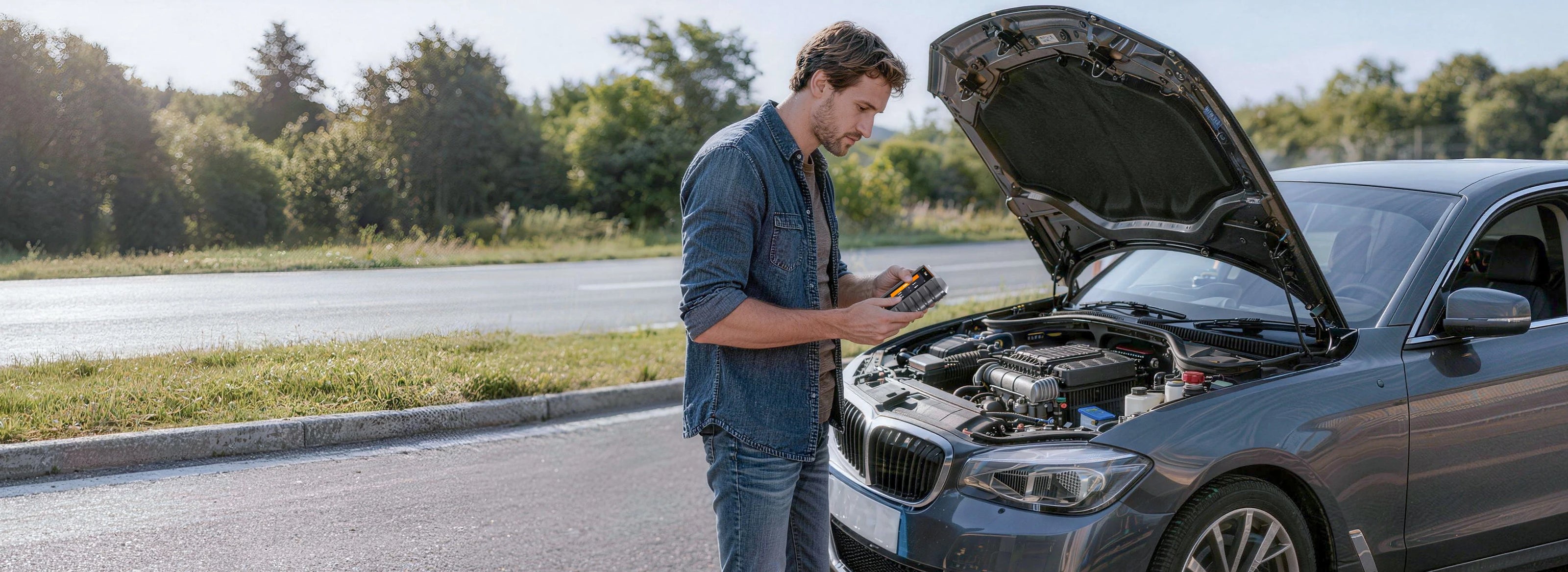 Foxwell NT710 car diagnostic tool offering lifetime free updates, full system diagnostics, and 30 popular special functions