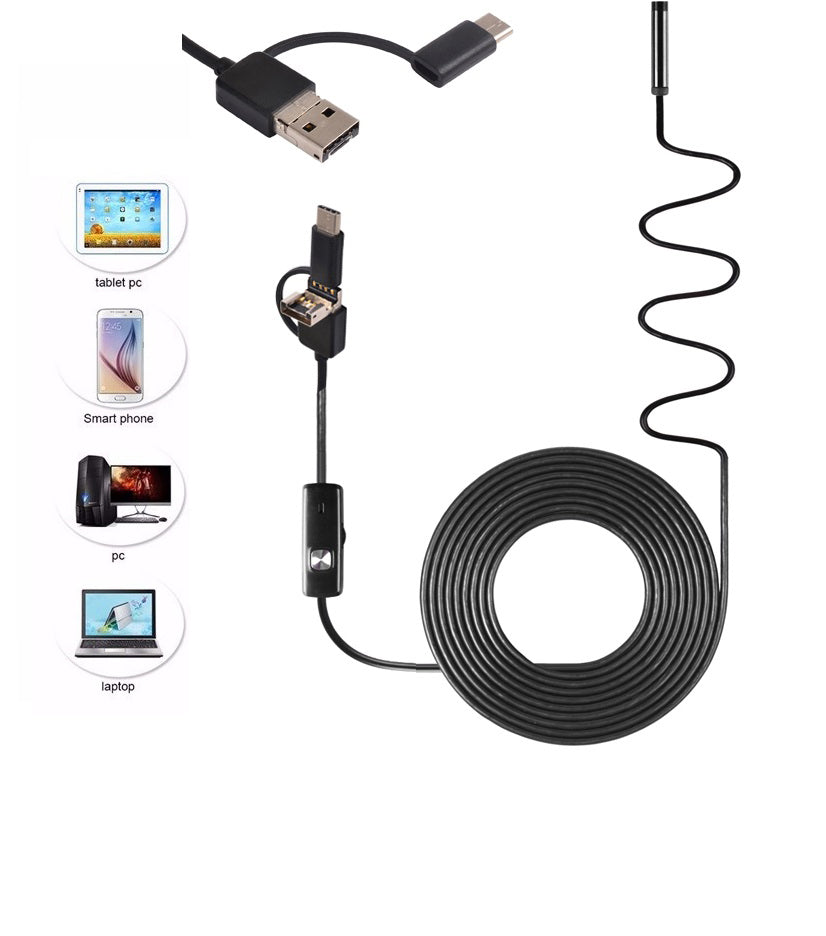 Foxwell ES100 Automotive Endoscope 3-in-1 USB Type-C Android, 1920*1080P fit for Foxwell NT809, NT809BT, NT809TS, NT909, NT1009, Android Phone, PC