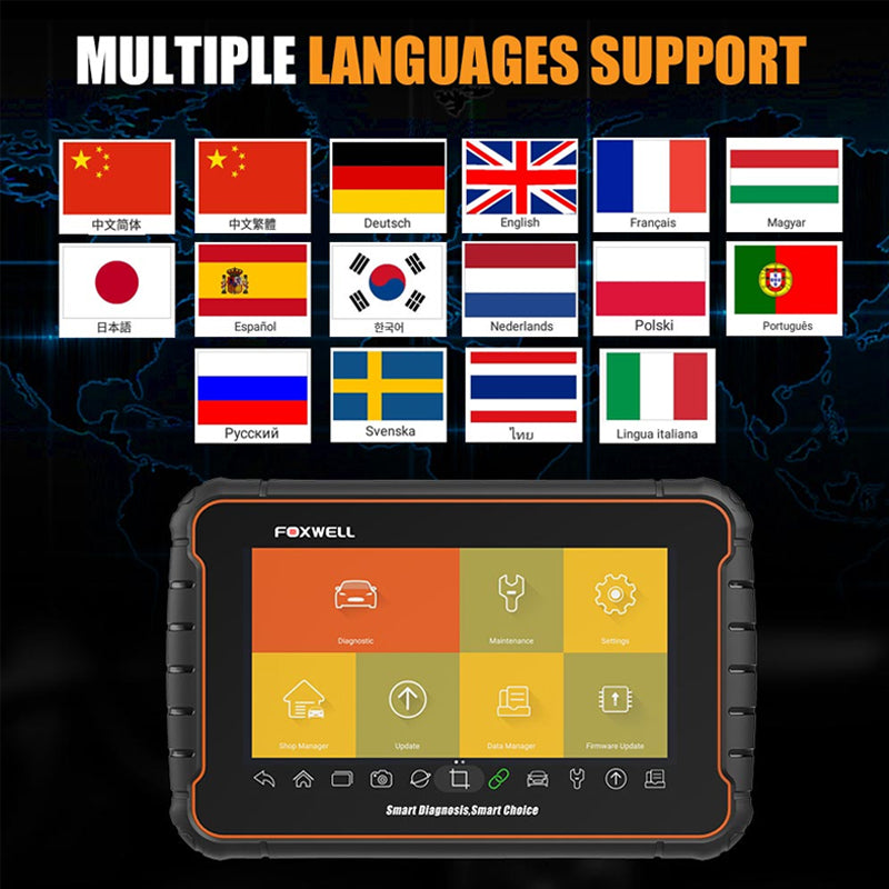 foxwell gt60 plus supports multiple languages