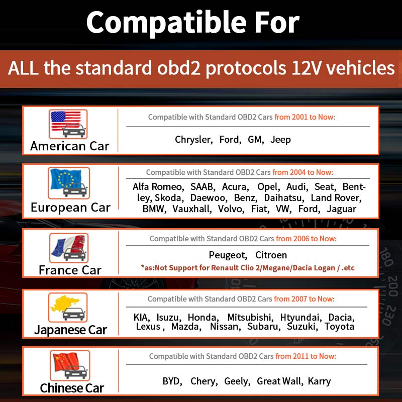NT301  Compatible with Standard OBD2 Cars