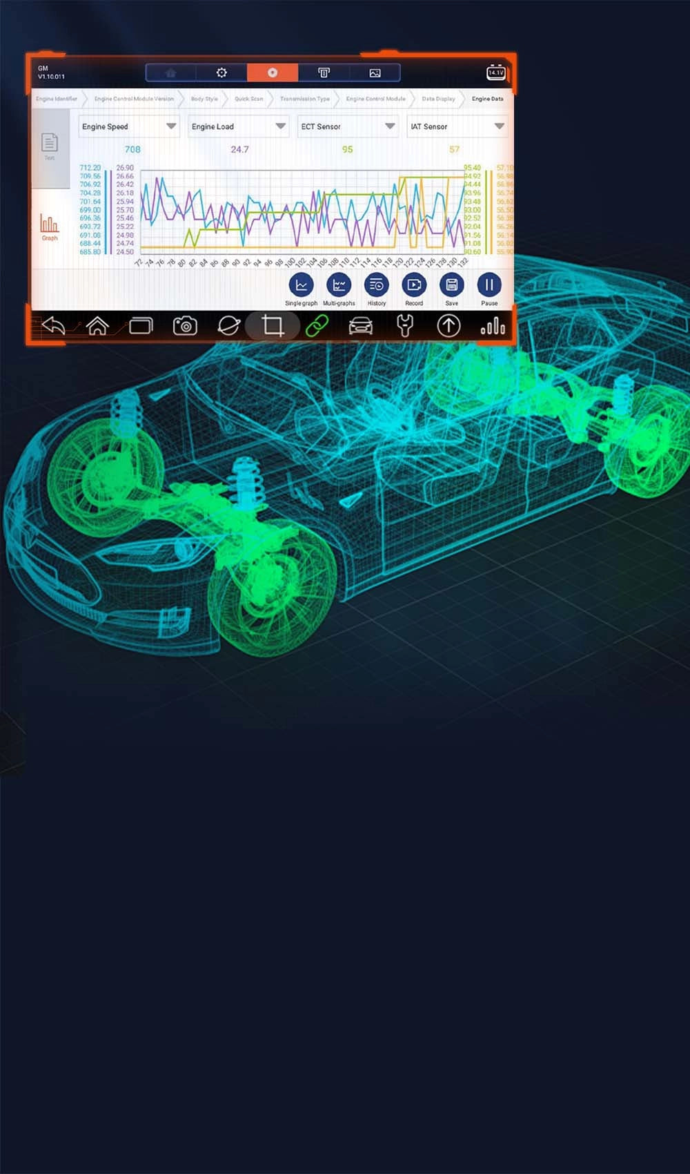 Foxwell GT60 Android Tablet Scanner OBD2 Table Diagnostic Tool with 20+ Special Functions Injector Coding (GT80 Updated)