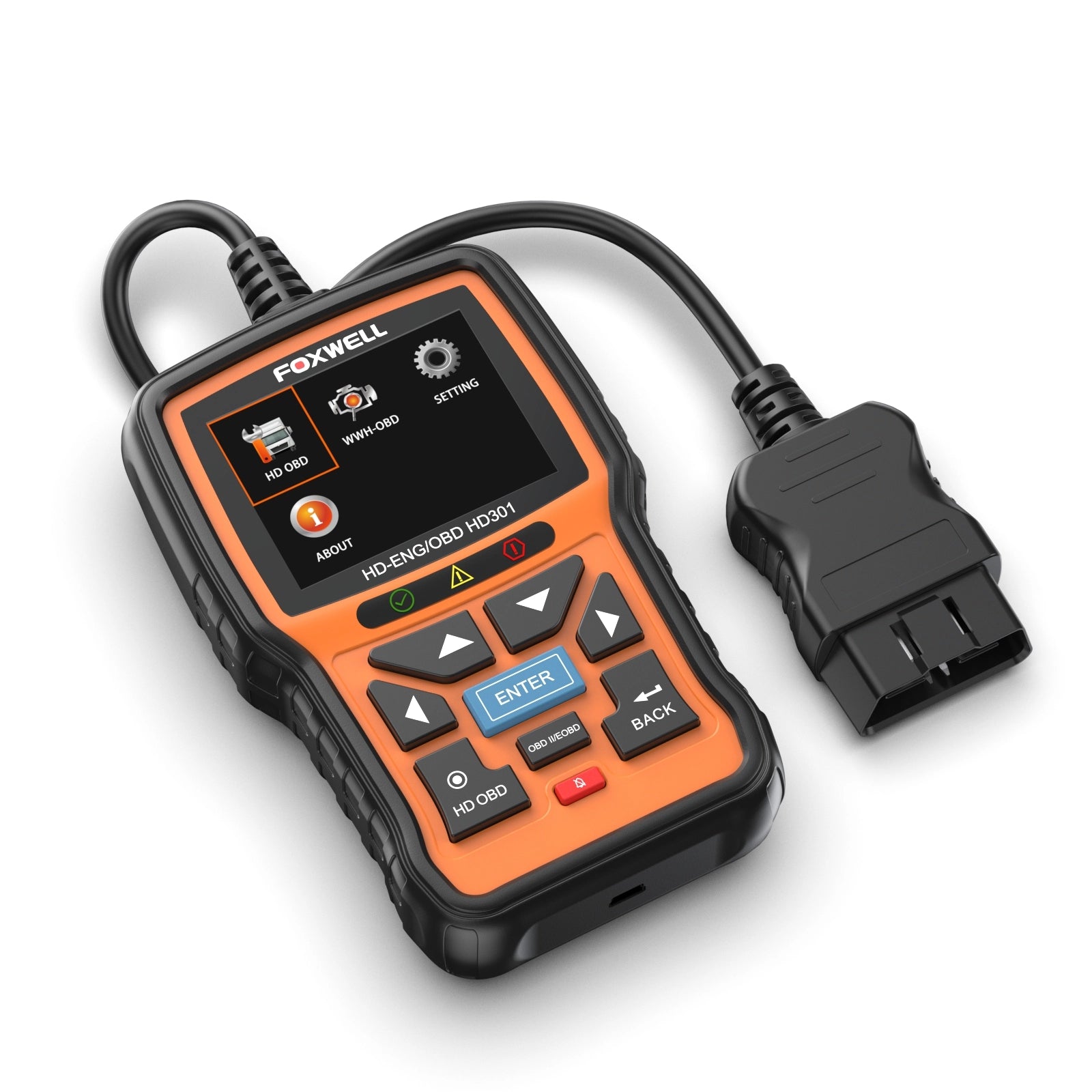Foxwell HD301 Heavy Duty Truck Scanner with Full System Diagnostics,Built-in DTC,  Live Data and HD OBD Functions