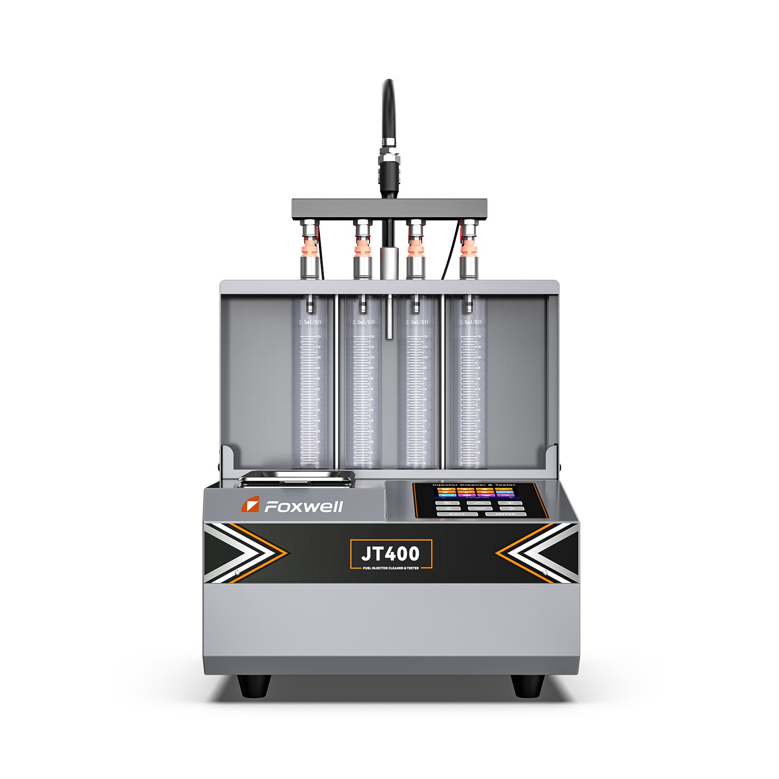 Foxwell JT400 Fuel Injector Cleaner, Ultrasonic Cleaning Machine with Heating Function 4 Cylinder for GDI, EFI, FSI Fuel Injectors