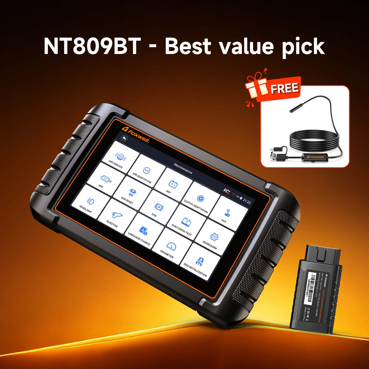 NT809BT: Whole system diagnosis & 30+ Service Reset, in-depth inspection of your car.