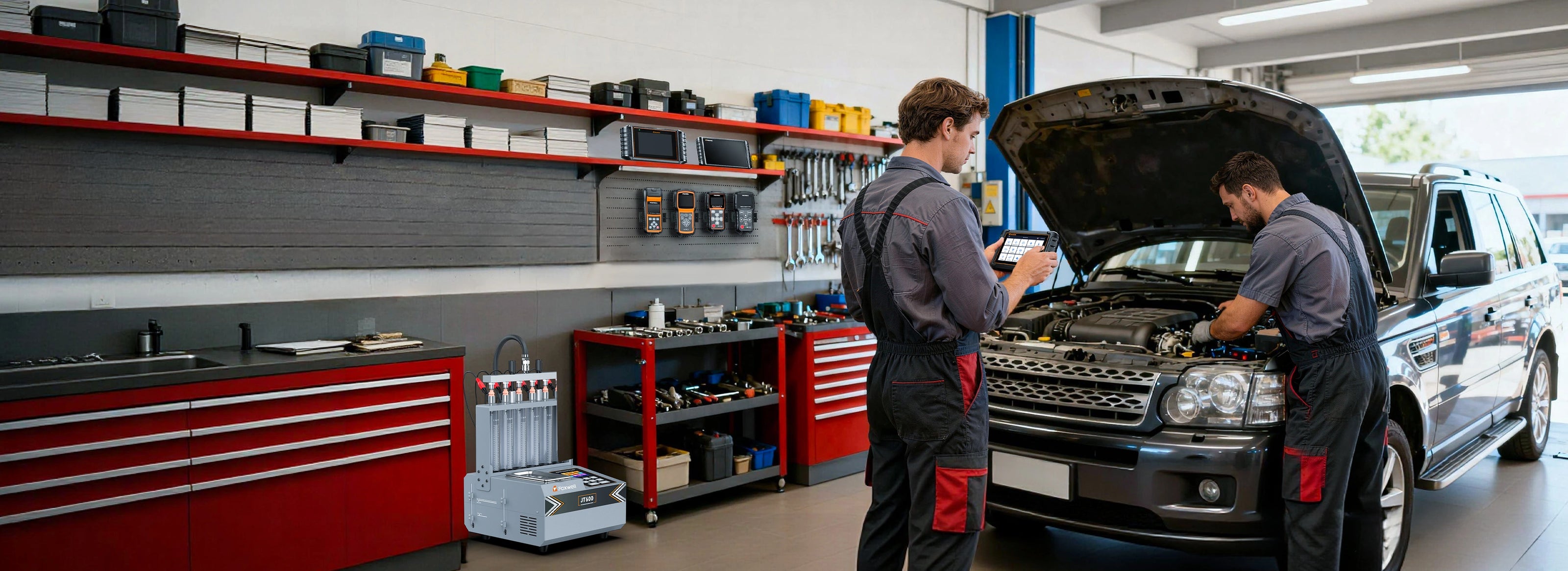 Foxwell NT809BT Black Interface Details support 100+ Car Makes, 3 Years FreeUpdate, All System Diagnostic, 30 Service Reset, Active Test, pc