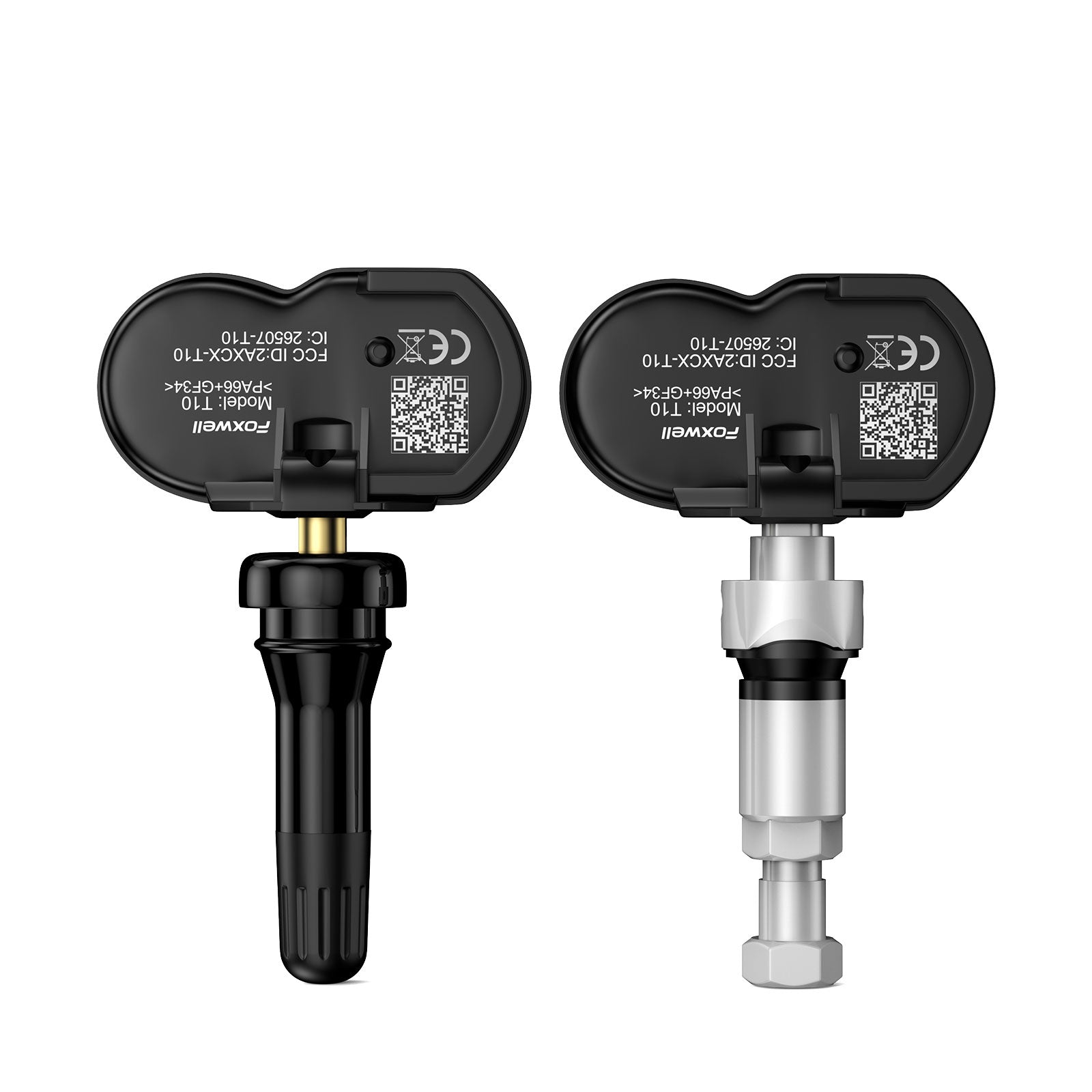 Foxwell T10 Programmable TPMS Sensor 433/315MHz 2 IN 1 Gum Head Metal Head