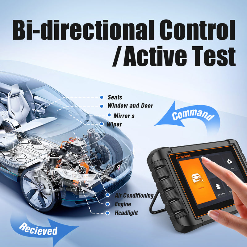 Foxwell NT809BT supports Bi-Directional and Active Test