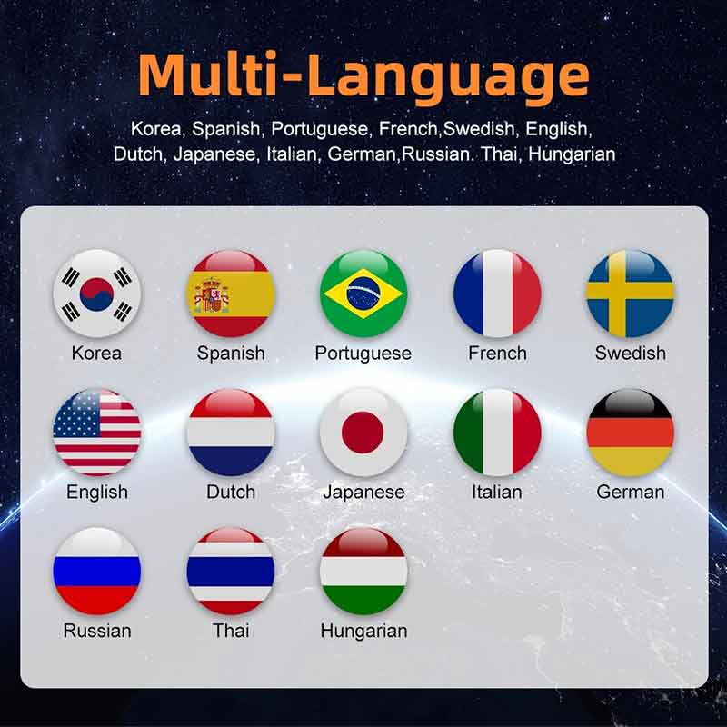 FOXWELL NT706 SUPPORTS 13 LANGUAGES