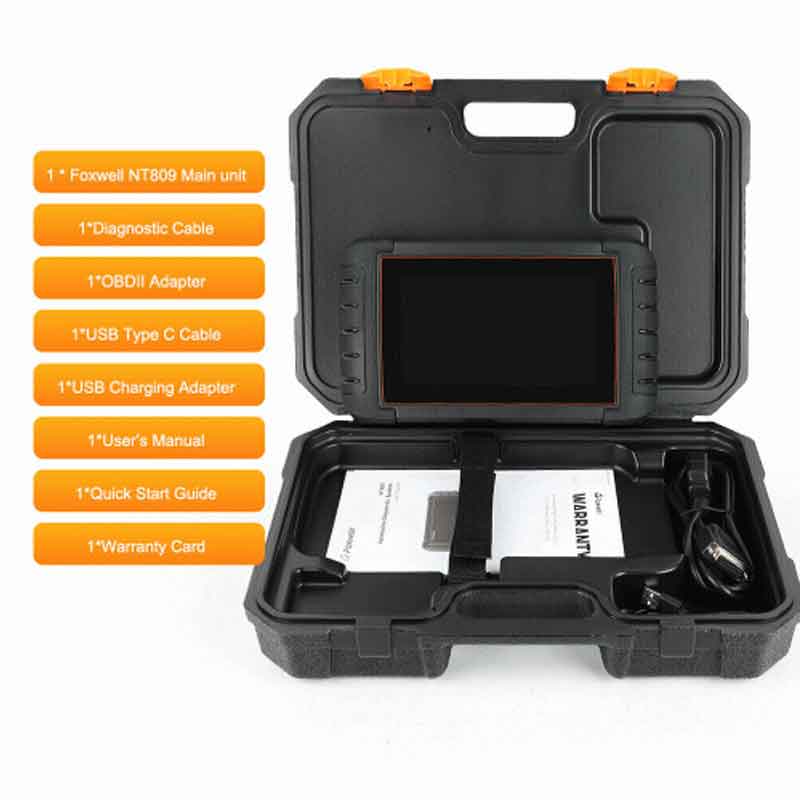 Foxwell NT809 Kit Includes